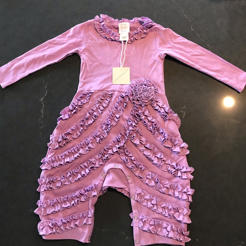 18-24 mth girls boutique frilly purple one piece